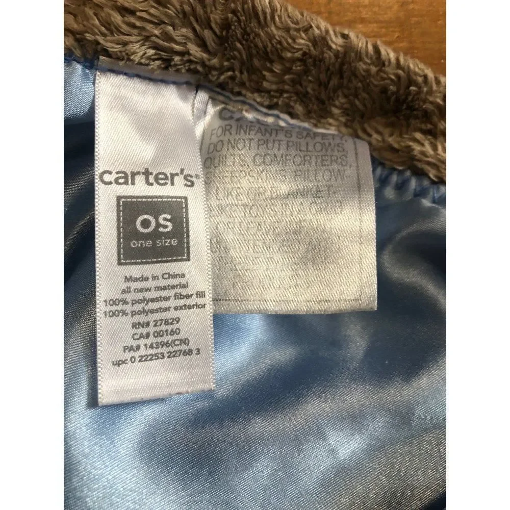 Carter's Blue Monkey I’m Bananas Silky Swaddling Blanket Blankie Lovey
